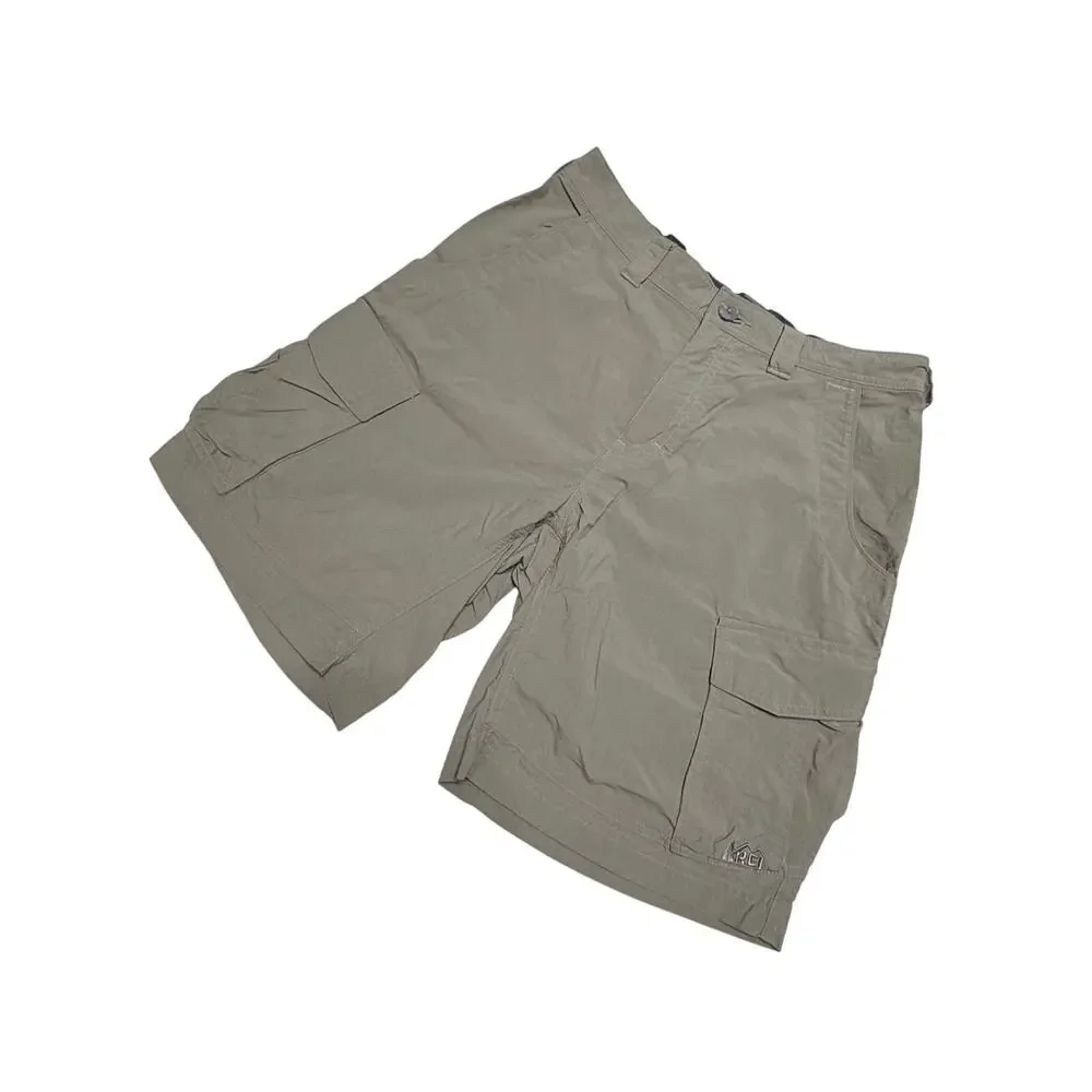 REI Men's Sahara Cargo Hiking Olive Green Shorts size Medium